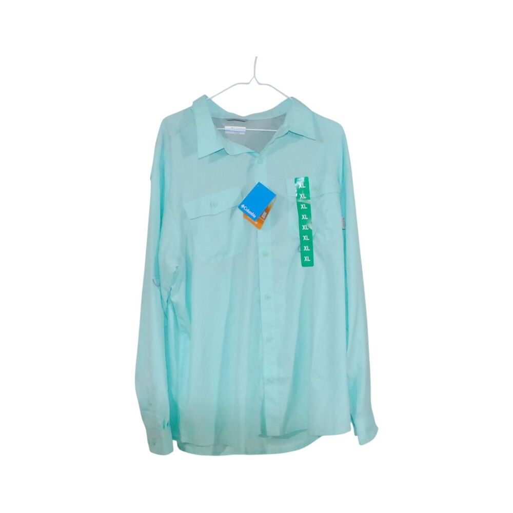Columbia Omni Shade Long Sleeve Shirt Mens Size X large Ocean Water